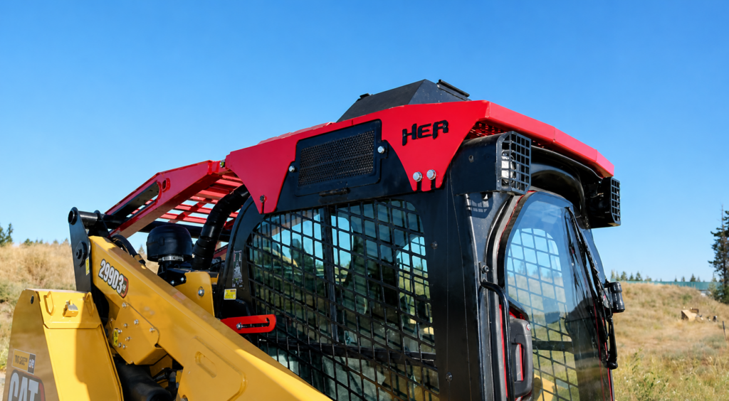 Bolt on Enhanced Cab Guarding for CAT Skid Steers